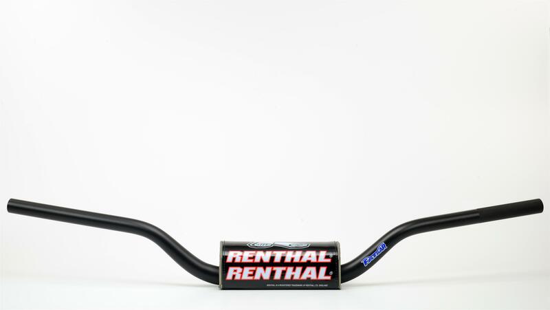 Manillar Renthal Fatbar Carmichael alto negro con protector negro 609-01-BK