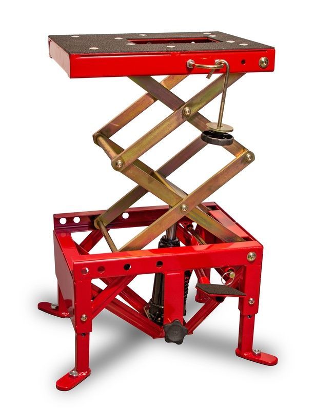Elevador hidraulico central off road BIHR rojo (ruedas no incluidas)