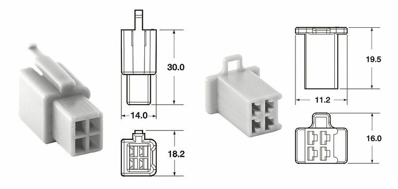 Juego de conectores 4 vias 110 ML BIHR tipo original Ø0,5mm²/0,85mm² - 5 Juegos completo