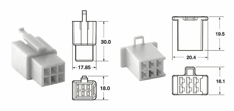 Juego de conectores 6 vias 110 ML BIHR tipo original Ø0,5mm²/0,85mm² - 5 Juegos completo