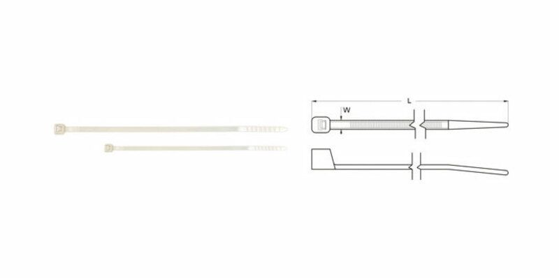 Bridas de nylon BIHR 2,5 x 100mm blanco