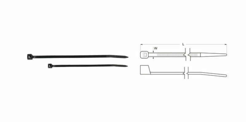 Bridas de nylon BIHR 7,6 x 250mm negro