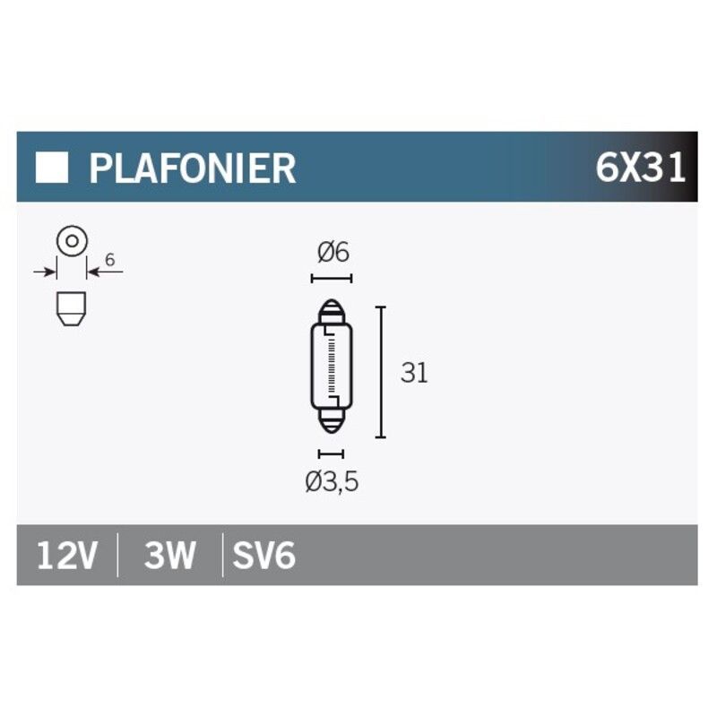 Caja de 10 lámparas SV6
