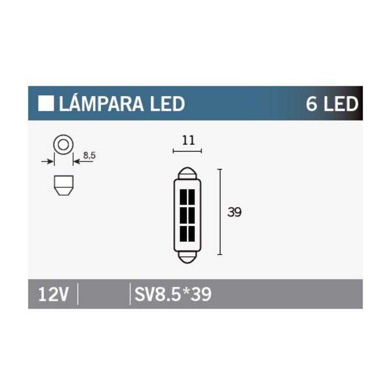 Caja de 10 lámparas 6LED SV8.5*39