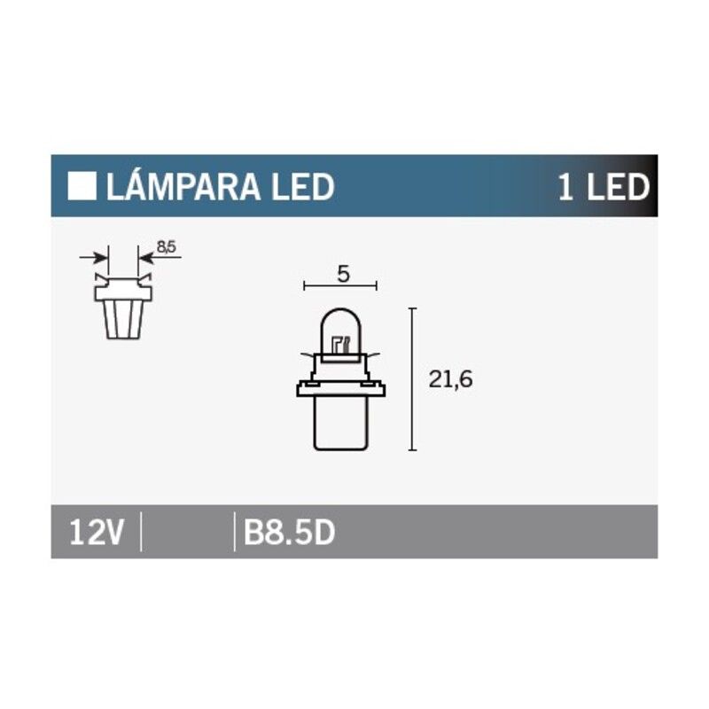 Caja de 10 lámparas 1LED B8.5D