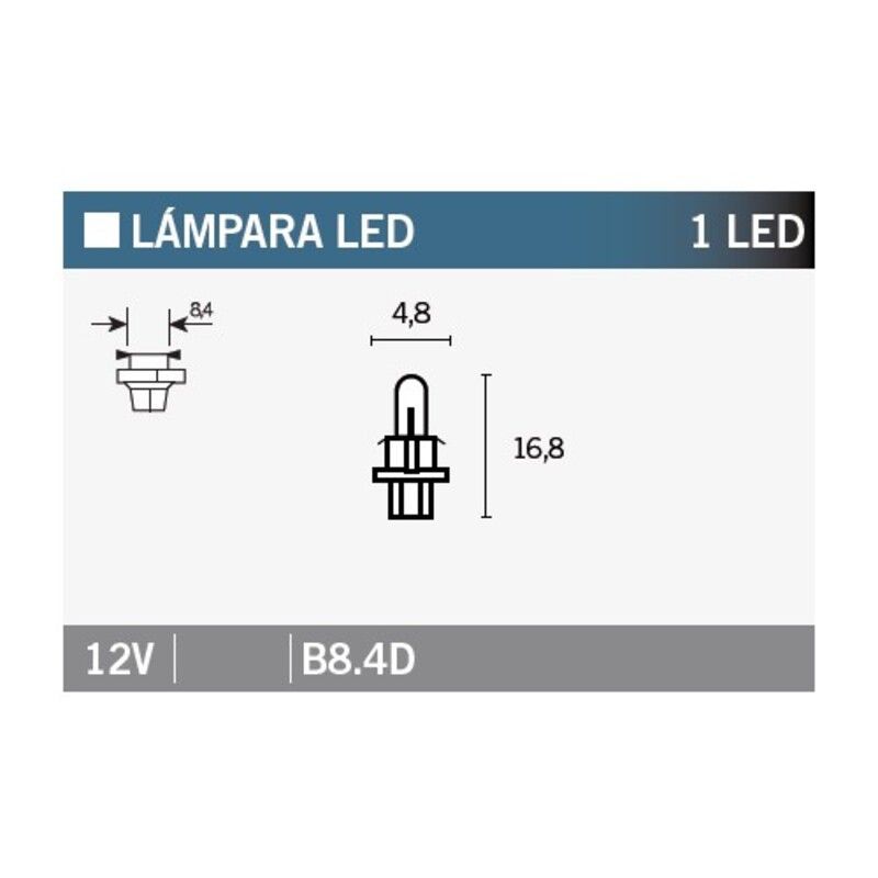 Caja de 10 lámparas 1LED B8.4D