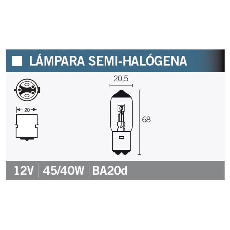 Lámpara Semihalógena 45/40W