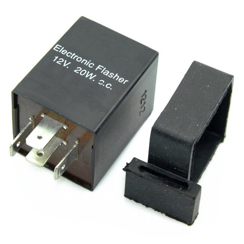 Intermitencia CC 12V 20W 4 Terminales con soporte de goma