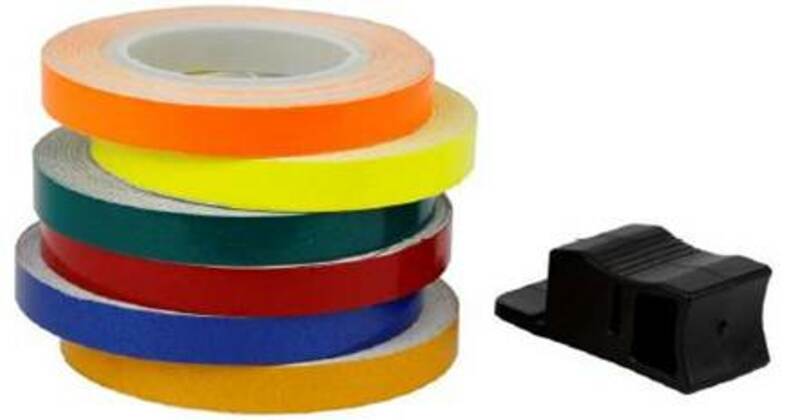 Adhesivo para llantas V PARTS 6m x 7mm rojo fluorescente