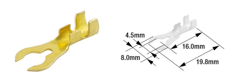 Terminal de horquilla macho TOURMAX Ø4,5mm Tipo B-21 100uds