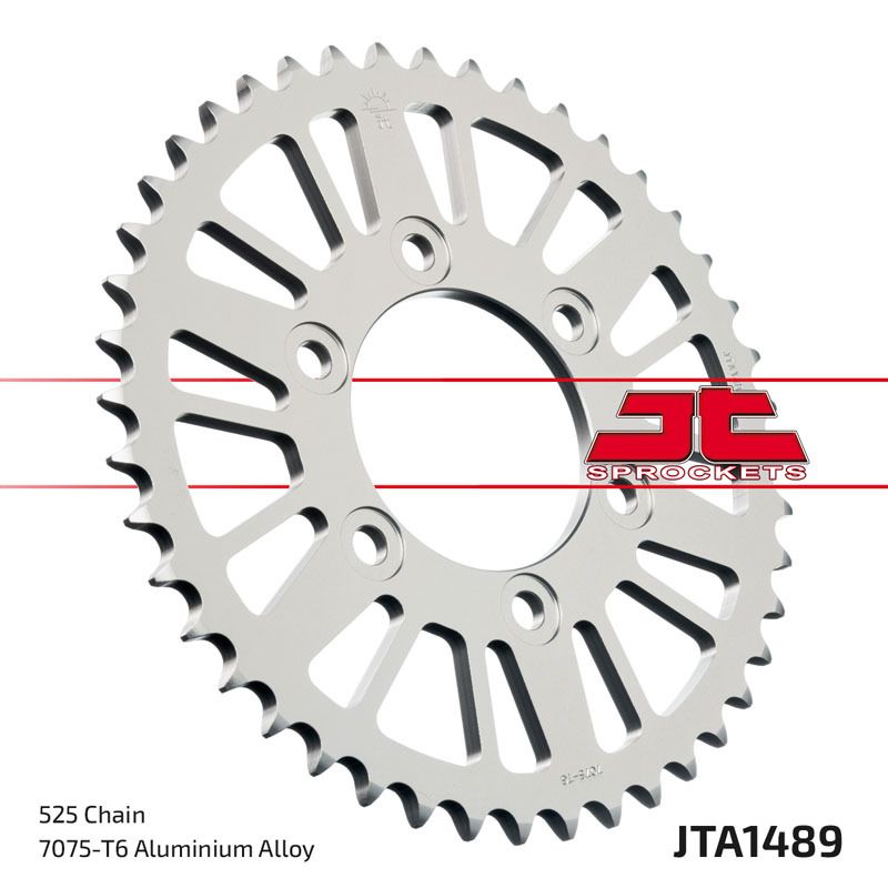 Corona JT Aluminio negro JT 1489 con 44 dientes