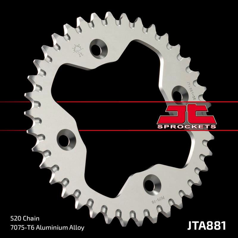 Corona JT Aluminio negro JT 881 con 38 dientes