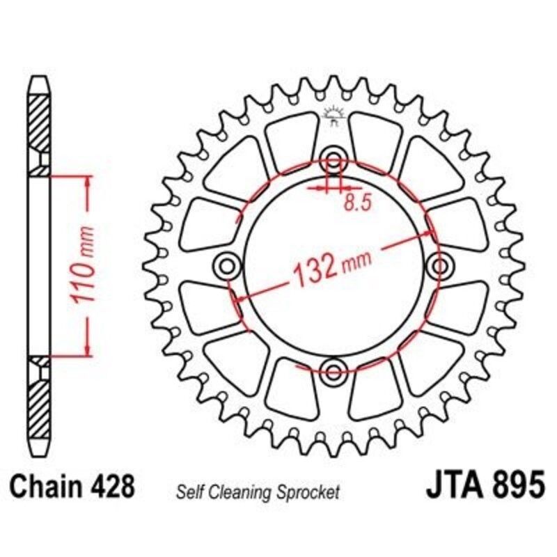 Corona JT 895 de aluminio con 47 dientes