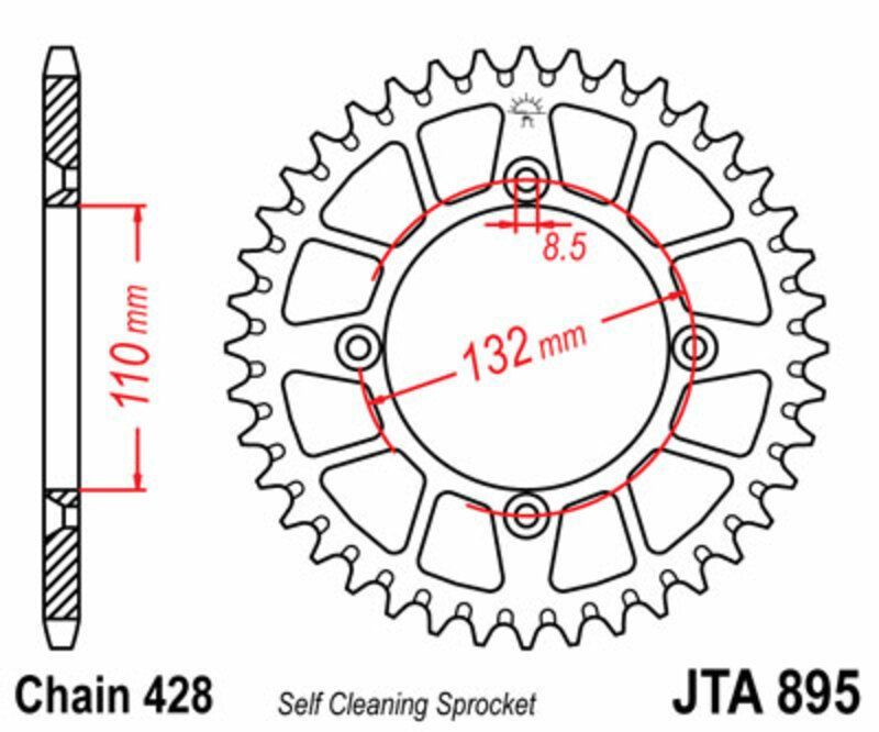 Corona JT 895 de aluminio con 49 dientes