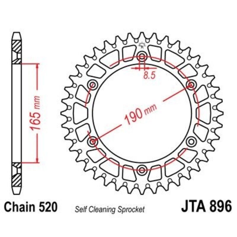 Corona JT 896 de aluminio con 50 dientes