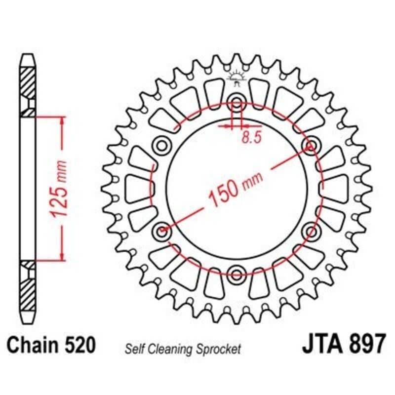 Corona JT 897 de aluminio con 49 dientes