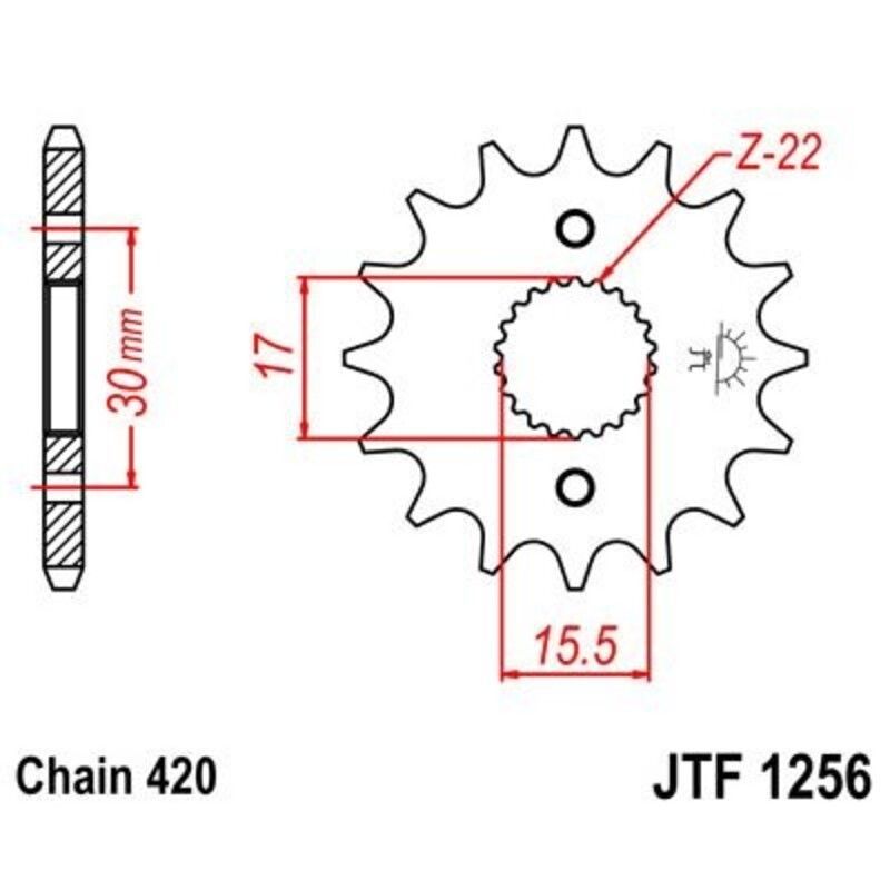 Piñon JT 1256 de acero con 13 dientes