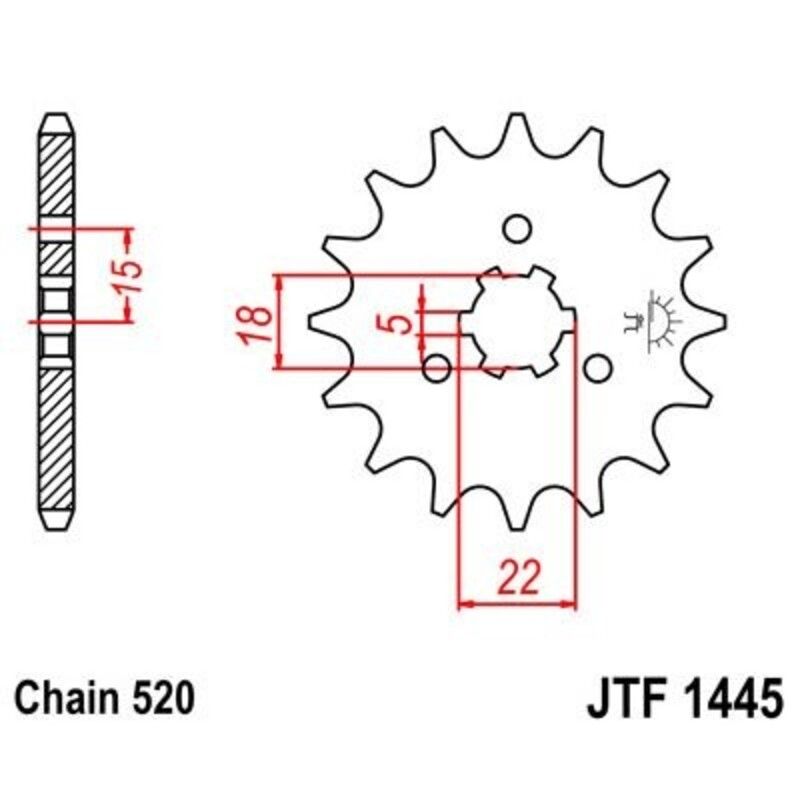 Piñon JT 1445 de acero con 11 dientes