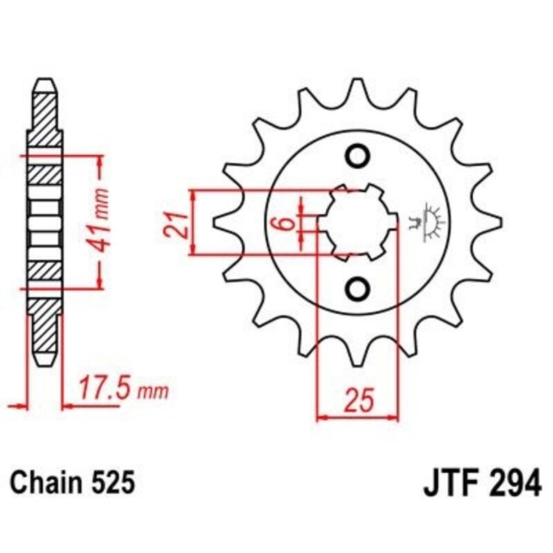 Piñon JT 294 de acero con 14 dientes