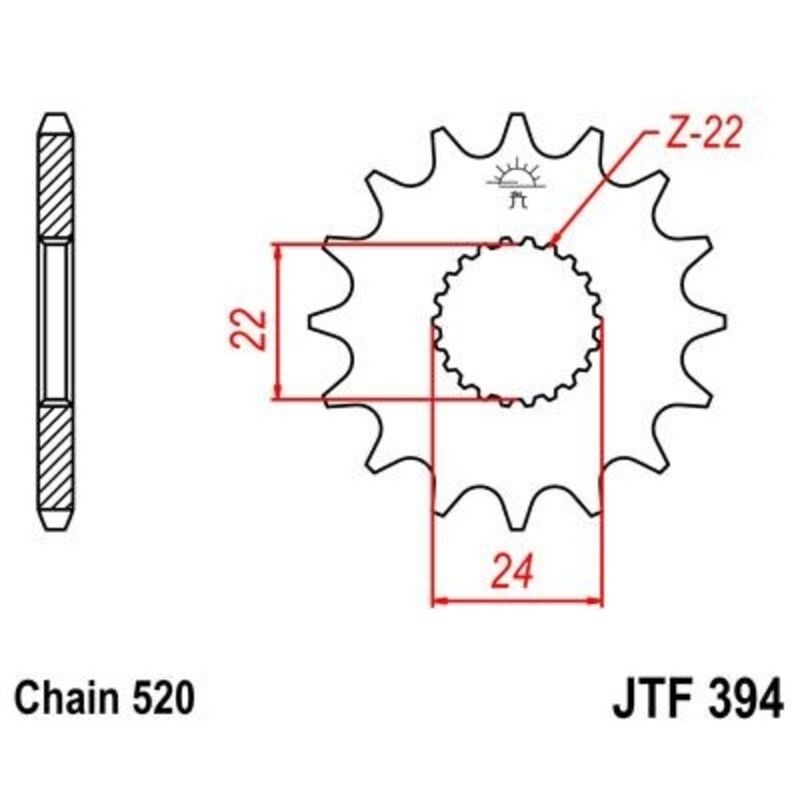 Piñon JT 394 de acero con 11 dientes
