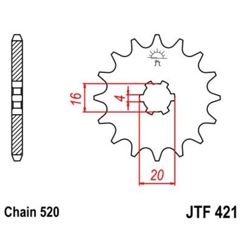 Piñon JT 421 de acero con 11 dientes
