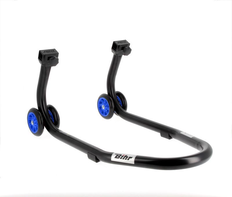 Caballete delantero BIHR Home Track color negro mate y ruedas azules