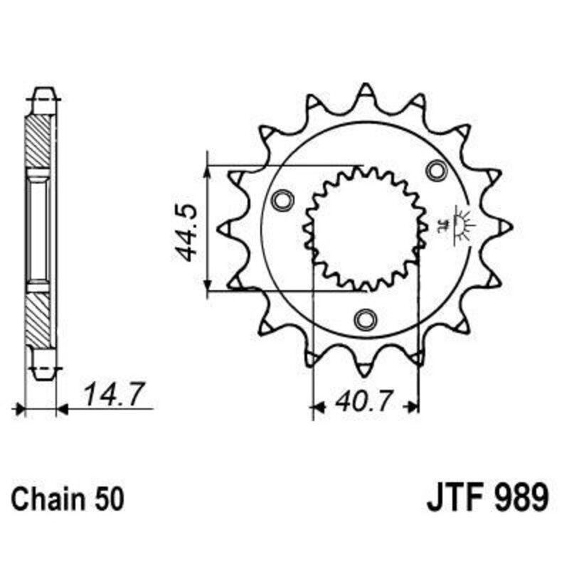 Piñon JT 989 de acero con 21 dientes