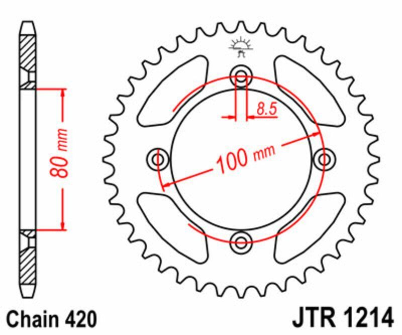 Corona JT SPROCKETS acero estándar 1214 - Paso 420
