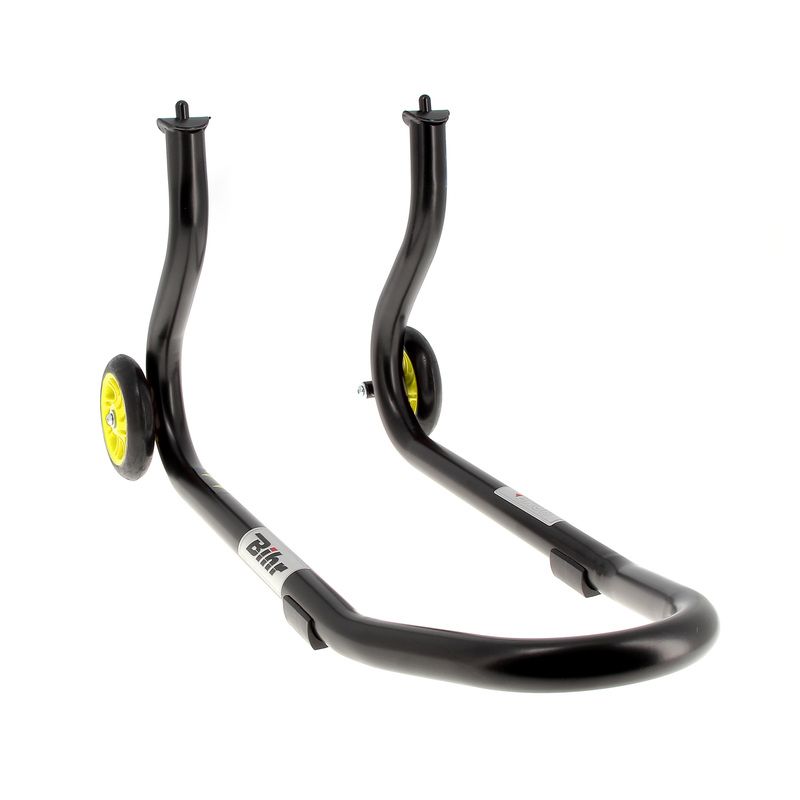 Caballete delantero BIHR Home Track color negro mate y ruedas amarillas