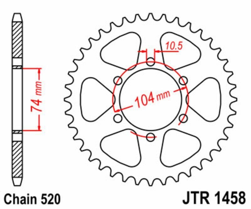 Corona JT 1458 de acero con 40 dientes