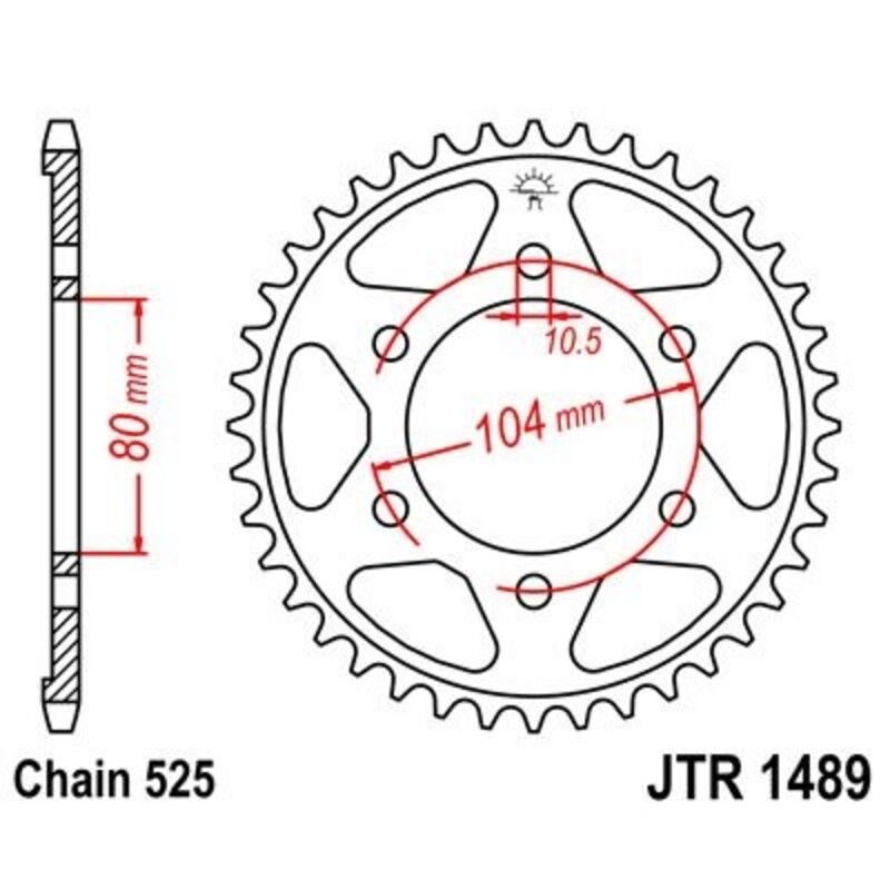Corona JT 1489 de zinc negro con 40 dientes