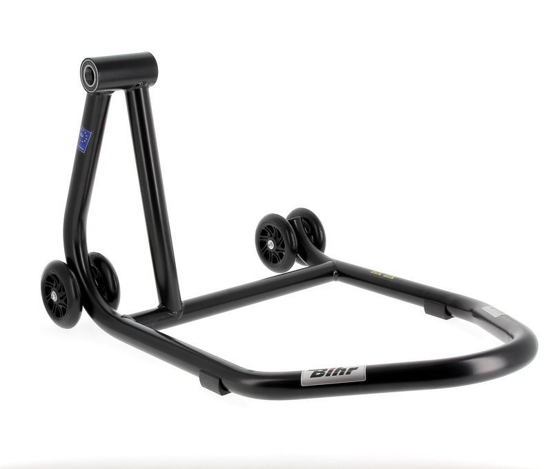 Caballete monobrazo izquierdo BIHR Home Track color negro mate y ruedas negras