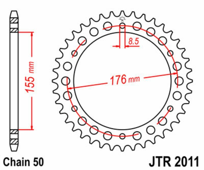 Corona JT SPROCKETS acero estándar 2011 - Paso 530