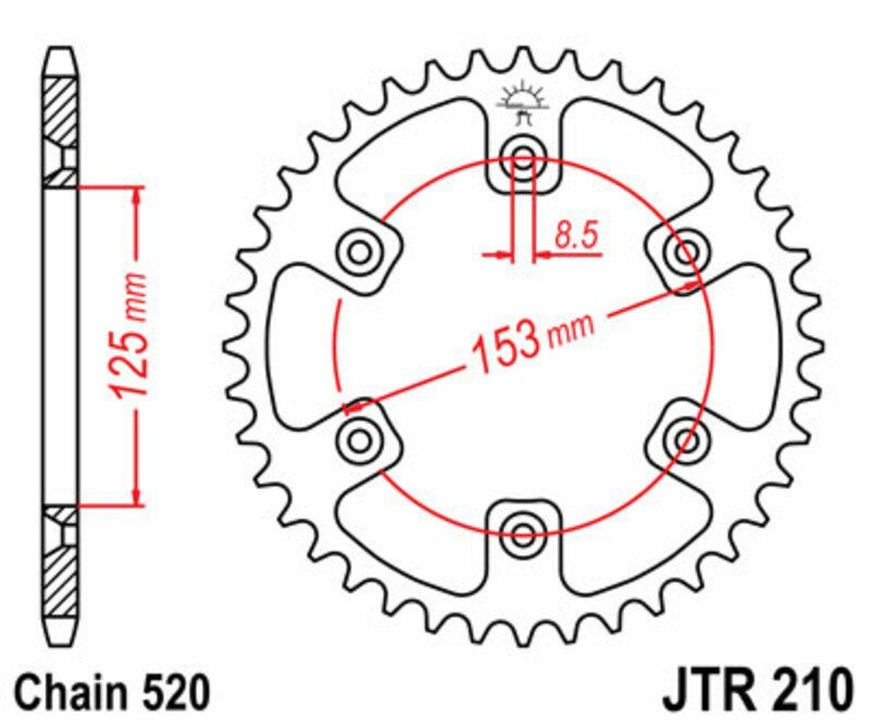 Corona JT 210 de acero con 48 dientes