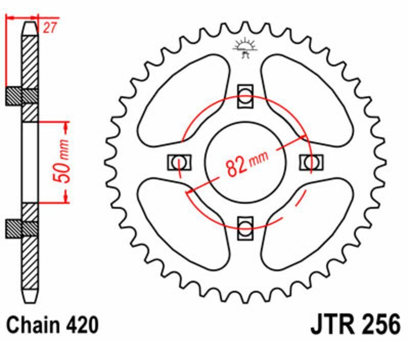 Corona JT SPROCKETS acero estándar 256 - Paso 420