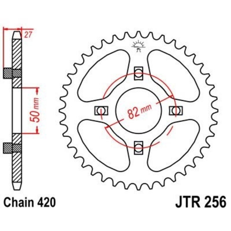 Corona JT 256 de acero con 46 dientes