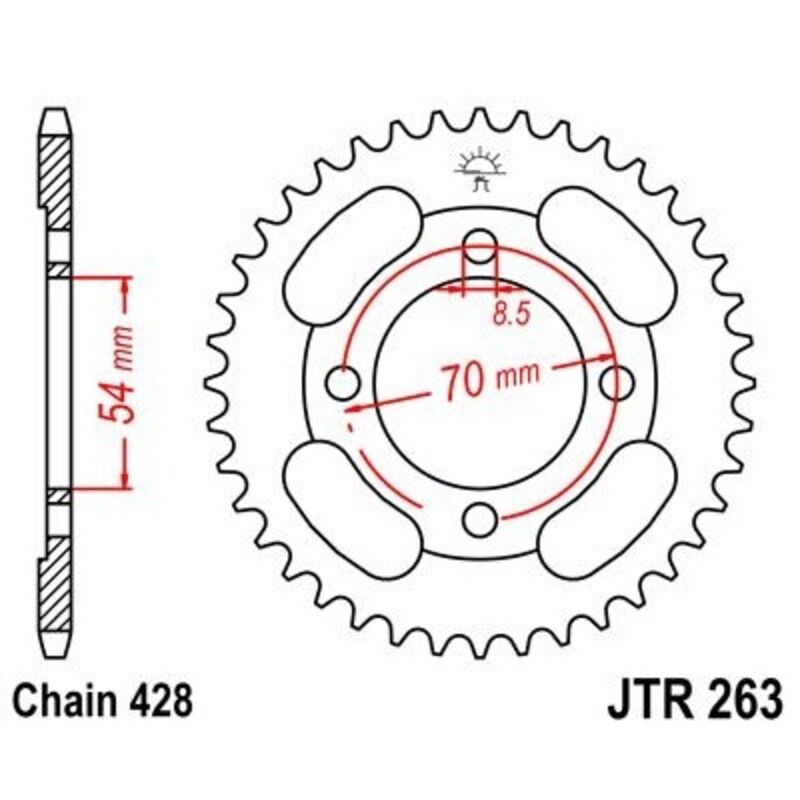 Corona JT 263 de acero con 40 dientes