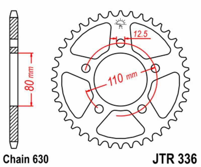 Corona JT 336 de acero con 35 dientes