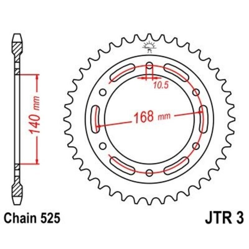 Corona JT 3 de zinc negro con 41 dientes