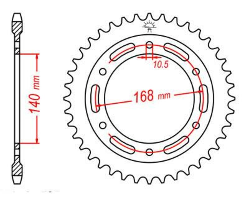 Corona JT SPROCKETS acero estándar 3 - Paso 525