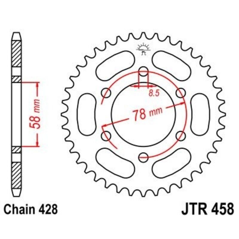 Corona JT 458 de acero con 37 dientes