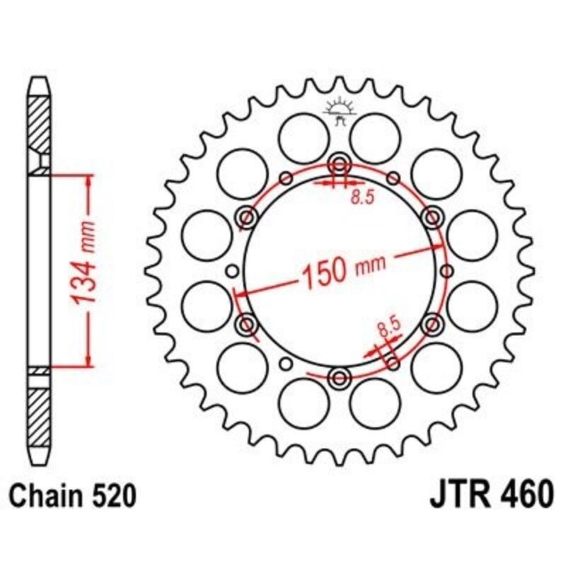 Corona JT 460 de acero con 53 dientes
