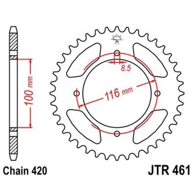 Corona JT 461 de acero con 52 dientes