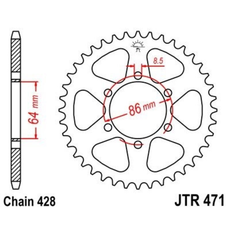 Corona JT 471 de acero con 50 dientes