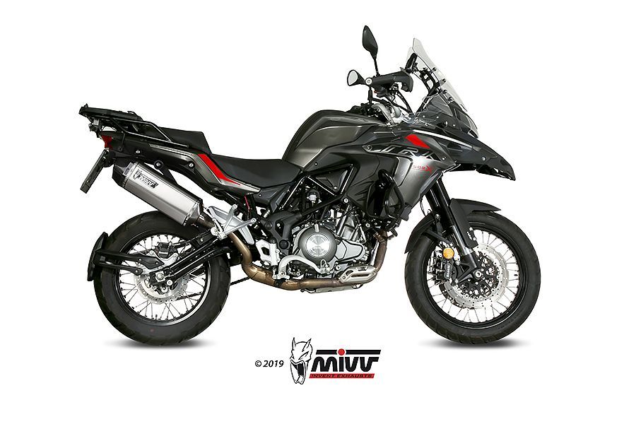 Escape Mivv Speed edge inox con tapa carbono Benelli TRK 502 X 2018-24