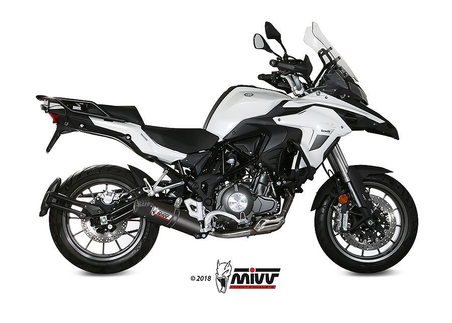 Escape Mivv  Oval carbono con tapa carbono Benelli TRK 502 2017-24