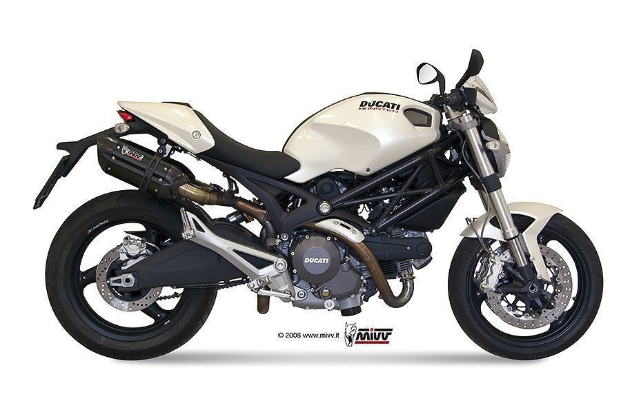 Escape Mivv 2 Suono black con tapa carbono Ducati Monster 696 2008-14