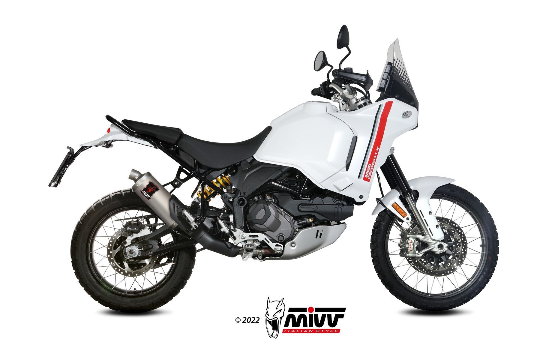 Escape Mivv Dakar titanium Ducati Desertx 2022-24