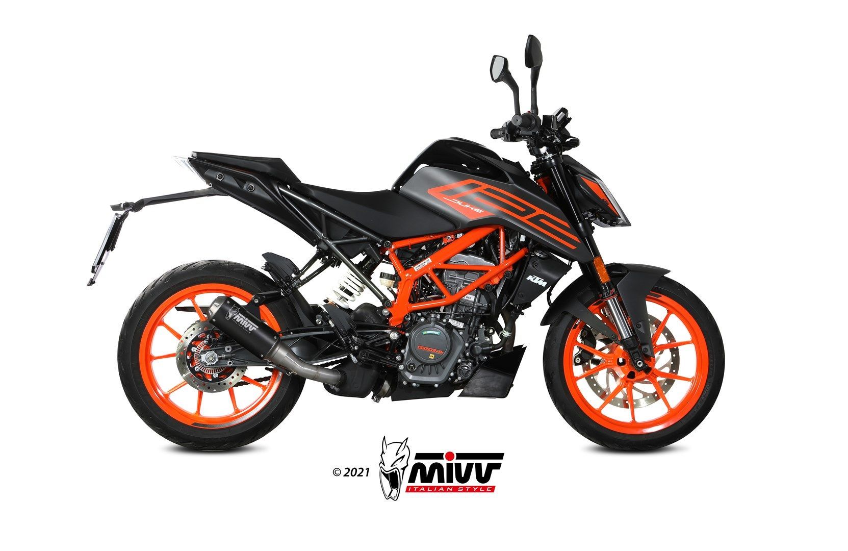 Escape Mivv  Mk3 black KTM 125 Duke 2021-23