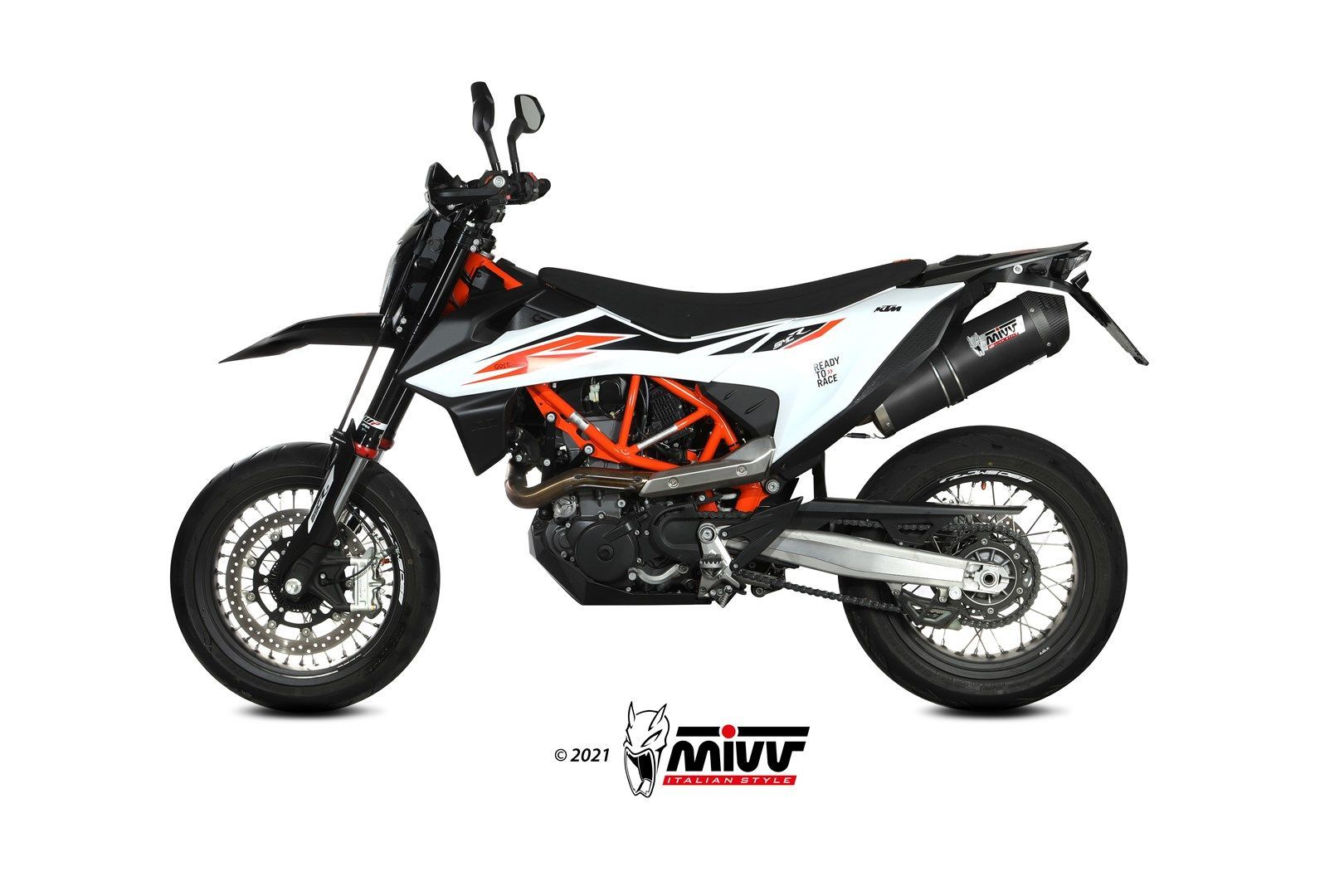 Escape Mivv  Oval black con tapa carbono KTM 690 SMC R 2020-23